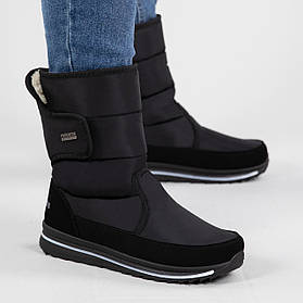 Зимові жіночі дутики на широку ногу чорні (3102 ч)