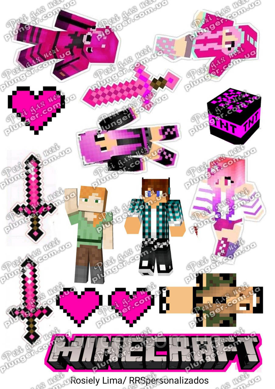 Вафельна картинка для мафінів, топерів, пряників "Minecraft" (лист А4)