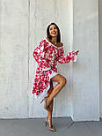 Сукня міді з відкритими плечима зборкою на грудях у яскравий принт (р. 42-52) 2035831, фото 7