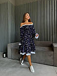 Сукня міді з відкритими плечима зборкою на грудях у яскравий принт (р. 42-52) 2035831, фото 10