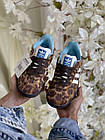 Неймовірні кросівки жіночі шкіряні Adidas Samba Кросівки адідас самба леопардовий принт на низькій підошві, фото 9
