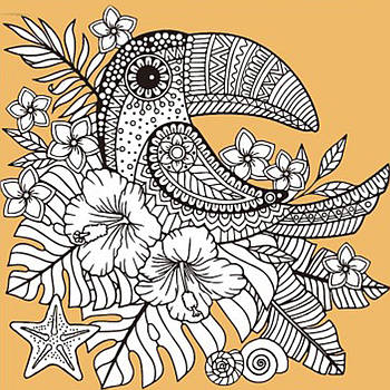 Набір для розпису-антистрес Strateg Тукан серед тропіків 30х30 см Strateg (JCEE37115)