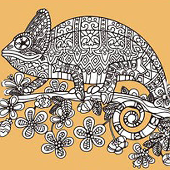 Набір для розпису-антистрес Strateg Хамелеон на гіллі 30х30 см Strateg (JCEE37104)