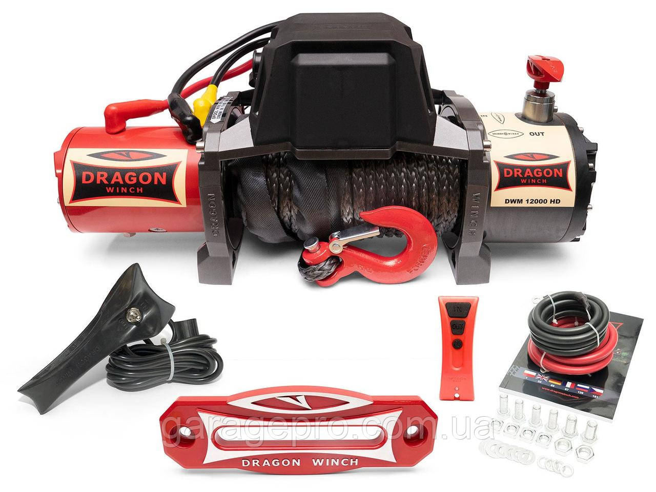 Електрична лебідка Dragon Winch Maverick 12000HDs (Синтетичний трос / 5443 кг / 12В), фото 1