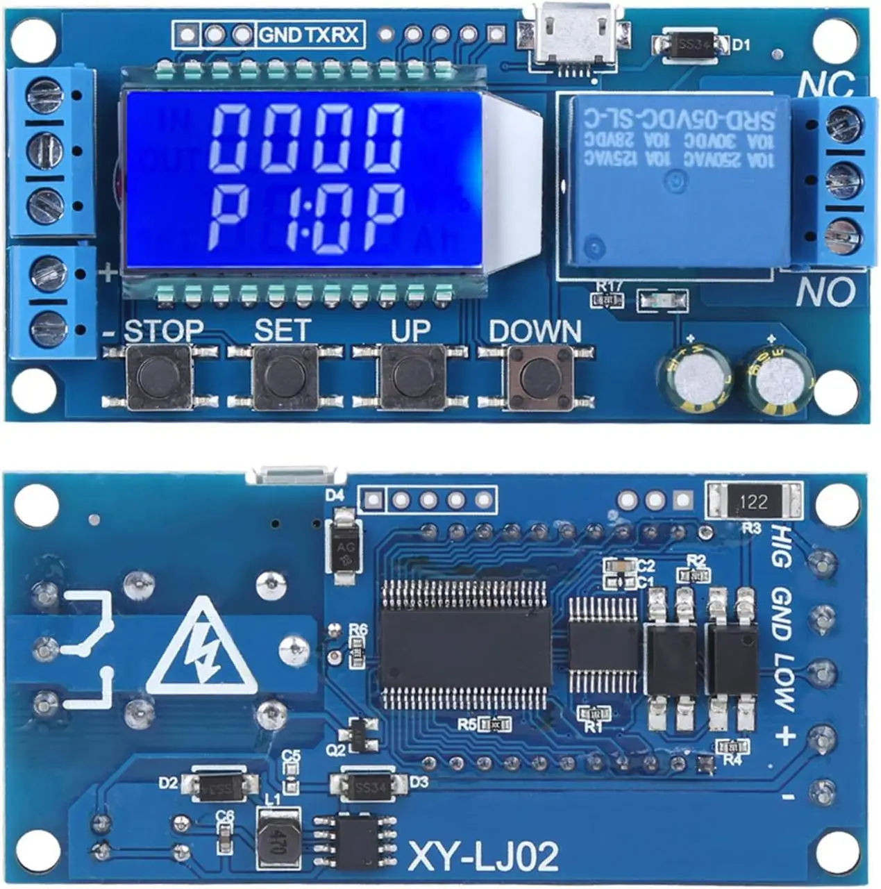 Циклічний таймер затримки із РК-дисплеєм, реле часу XY-LJ02 5-30В