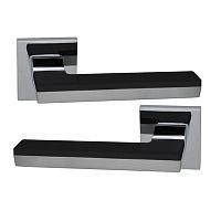 Дверні ручки Genrich хром/чорна всиавка, хром/матовий нікель вставка, хром/біла вставка