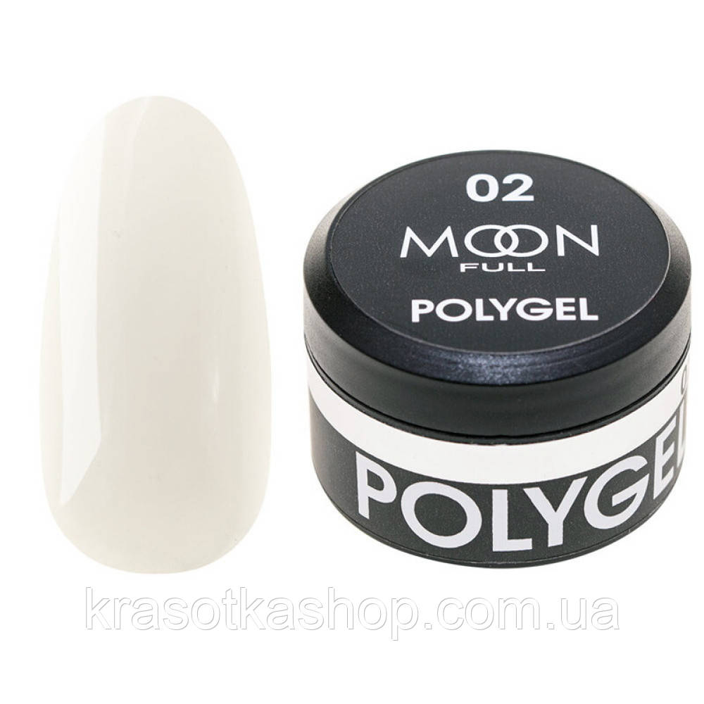 Полігель для нарощування Moon Full Poly Gel №02 молочно-білий, 15 мл, фото 1