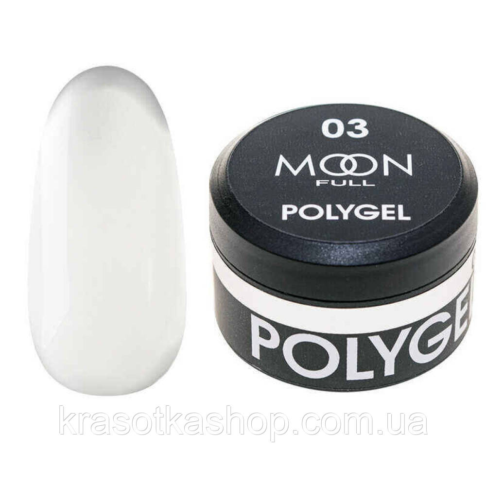 Полігель для нарощування Moon Full Poly Gel №03 прозорий, 15 мл, фото 1