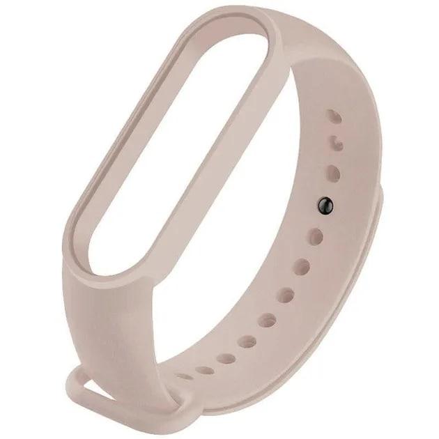Ремінець силіконовий для фітнес браслета Mi Band 5/6 Pink sand