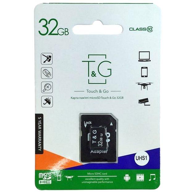 Карта пам'яті Micro SD 32Gb T&G Class 10 з адаптером (UHS-1)