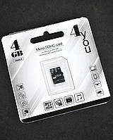 Карта пам'яті Micro SD 4Gb 4you Class 4 без адаптера