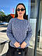 Теплий жіночий в'язаний светр із візерунком коса шерсть, фото 4