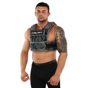 Жилет обтяжувач з регульованою вагою Zelart Weigth Vest 1-10кг для тренування витривалості