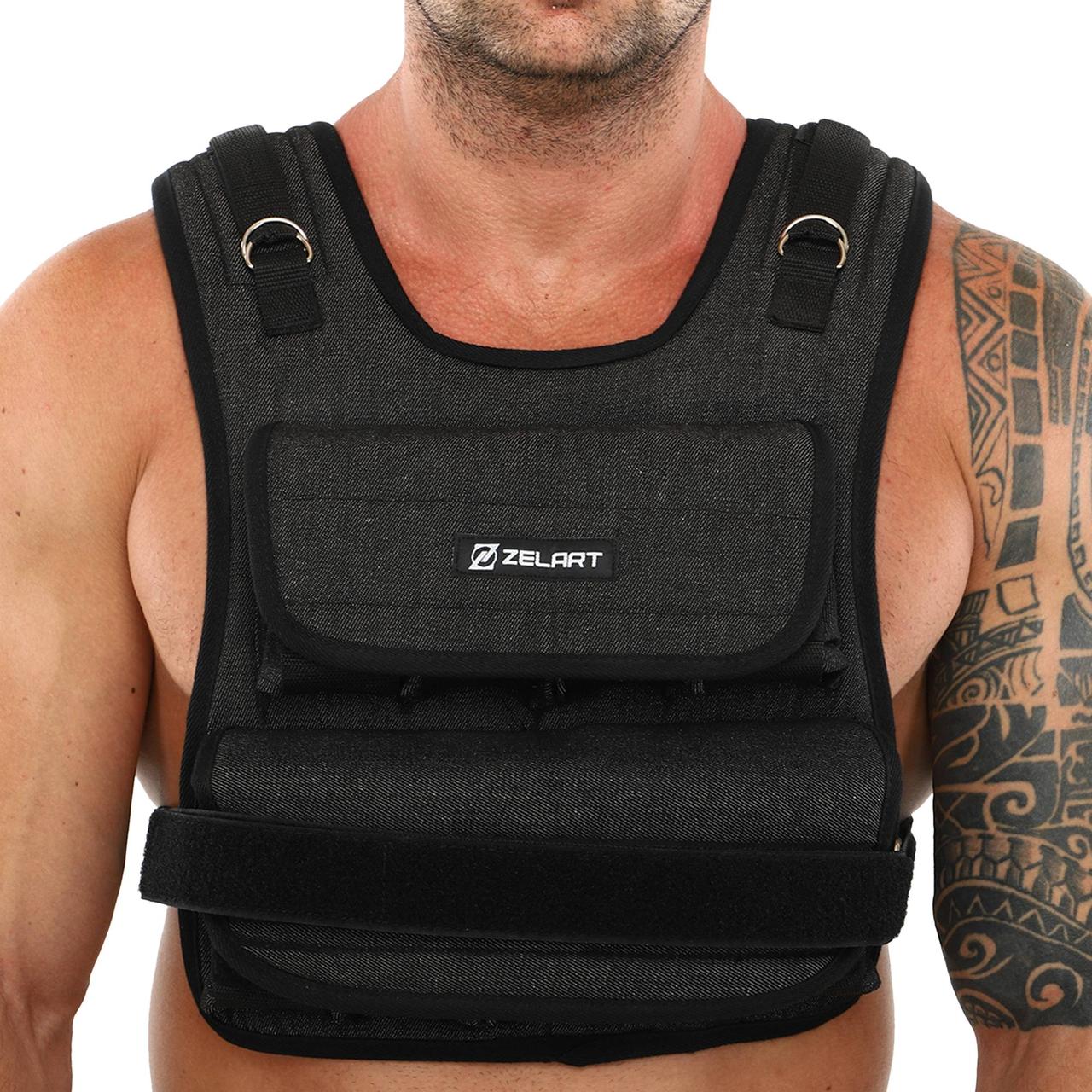 Регульований жилет-обважнювач Zelart Weigth Vest TA-7805-20 для тренування витривалості м'язів від 0.5 до 20 кг.