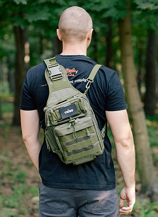 Сумка-слінг через плече Tribe Sling Pack, 6.5 л (Olive), фото 1