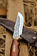 Ніж ручної роботи «Сова #7» зі шкіряними піхвами сталь 95Х18/58 HRC., фото 2