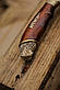 Ніж ручної роботи «Сова #7» зі шкіряними піхвами сталь 95Х18/58 HRC., фото 4