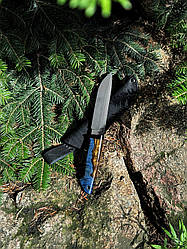 Ніж ручної роботи «Захисник #5» з піхвами зі шкіри сталь Х12МФ/60-61 HRC.