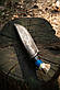 Ніж ручної роботи для полювання та риболовлі туристичний «Охотник #16» зі шкіряними піхвами сталь р6м5/60 HRC., фото 5