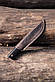 Ніж ручної роботи для полювання та риболовлі туристичний «Охотник #17» зі шкіряними піхвами сталь р6м5/60 HRC., фото 5