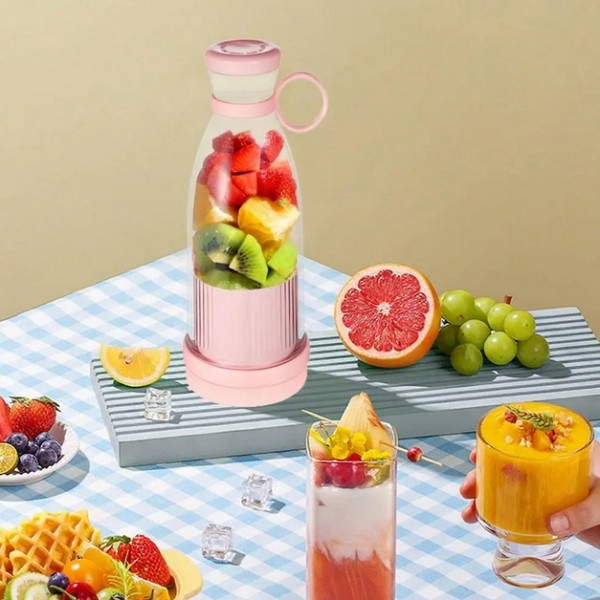 Портативний блендер FRESH JUICE міні блендер для смузі Рожевий, фото 1