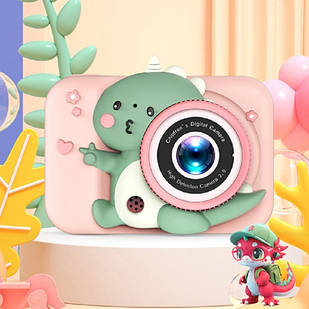 Дитячий фотоапарат Q6 DINOSAUR Рожевий