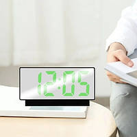 Годинник мережний VST-897-4 з датчиком температури USB Зелене підсвічування