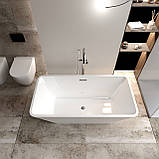 Ванна окремостояча 168х75х58 см акрилова Insana Mia прямокутна з сифоном і ніжками, фото 3