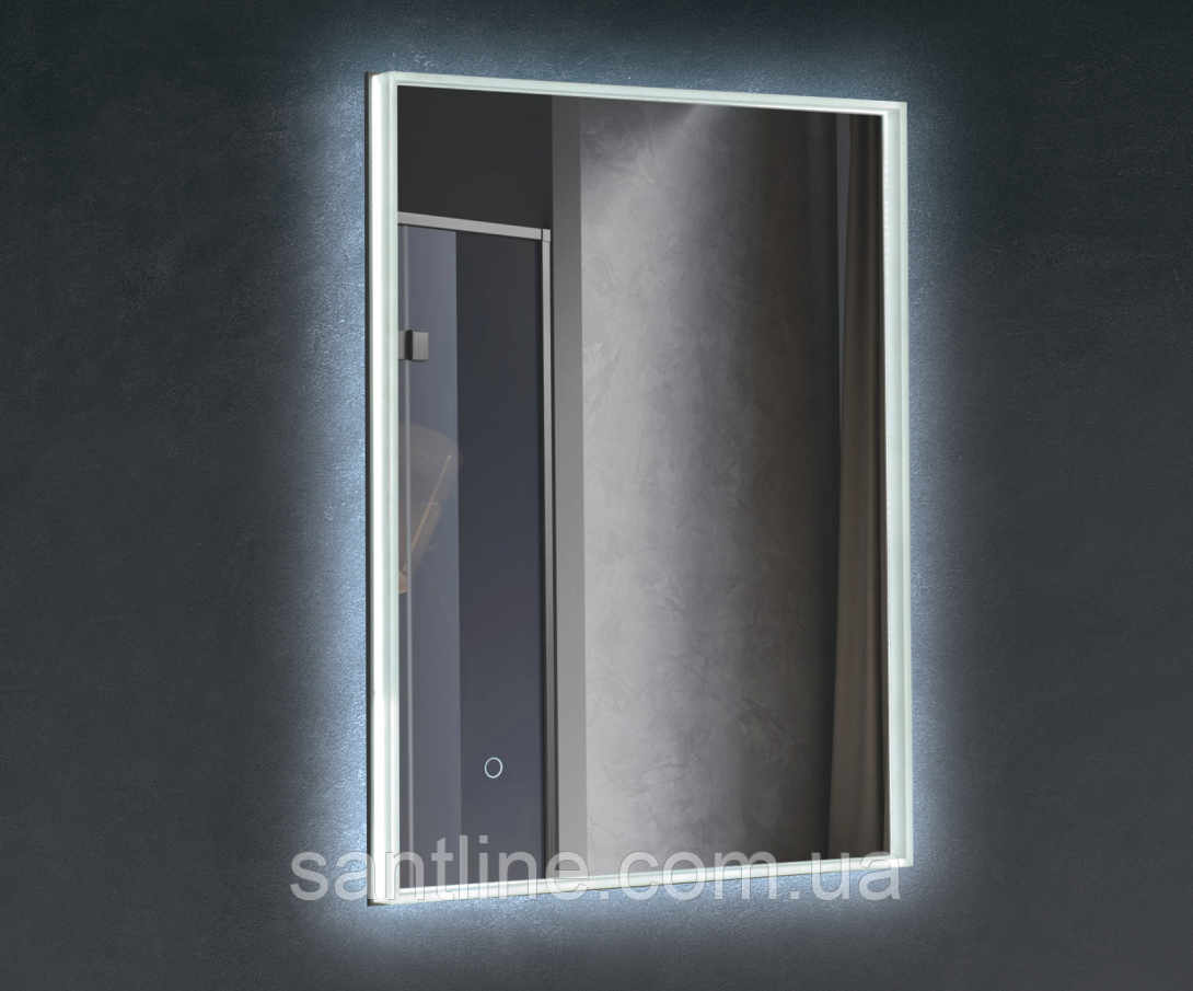 Дзеркало прямокутне з LED підсвічуванням 70х90 см для ванни 307, фото 1