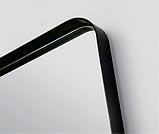 Прямокутне дзеркало 60х90 із закругленими краями у чорній рамі, фото 3