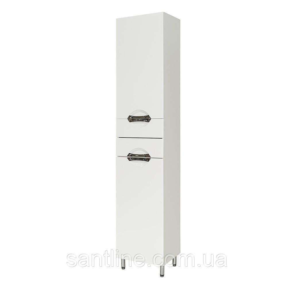 Пенал підлоговий вузький Соната Д2 Ш2 40х32х185 см білий на ніжках для ванної кімнати, фото 1