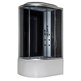 Гідробокс асиметричний 81 R RC 120х80 правий гідромасажна кабіна Vivia на глибокому піддоні сіре скло, фото 4