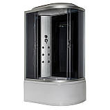 Гідробокс асиметричний 81 L RC 120х80 лівий гідромасажна кабіна Vivia на глибокому піддоні сіре скло, фото 2