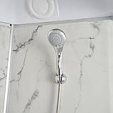 Гідромасажний бокс TKF 90-1 WG 90х90x215 см напівкруглий низький піддон матові розсувні двері сірий профіль, фото 5