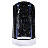 Гідромасажний бокс TKF 90-1 BG 90х90x215 см напівкруглий середній піддон розсувні двері чорний профіль, фото 3