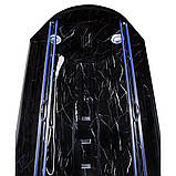 Гідромасажний бокс TKF 90-1 BG 90х90x215 см напівкруглий середній піддон розсувні двері чорний профіль, фото 4