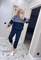 Крутий жіночий светр теплий із візерунком напіввовна, фото 4