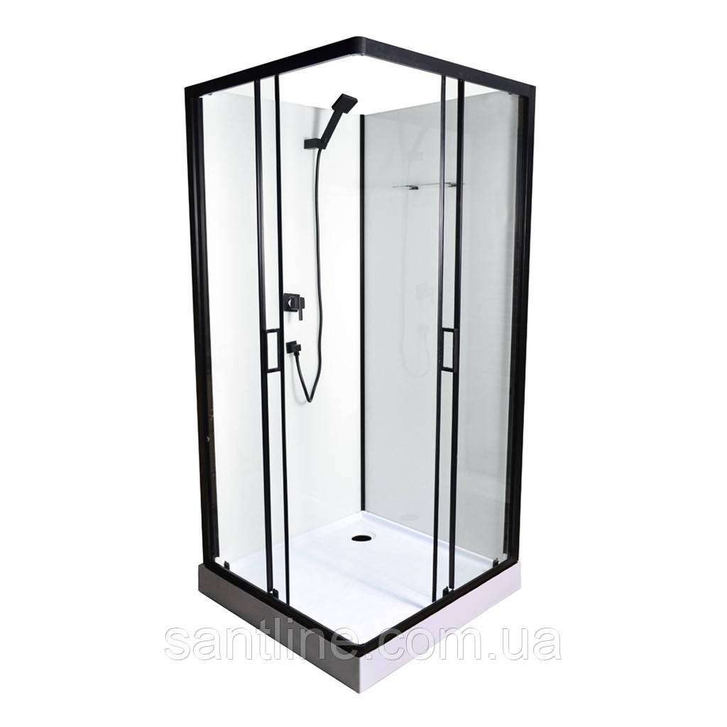 Гідромасажний бокс 90x90x210 см Insana FLORIS прозоре скло низкий квадратний піддон розсувні двері, фото 1