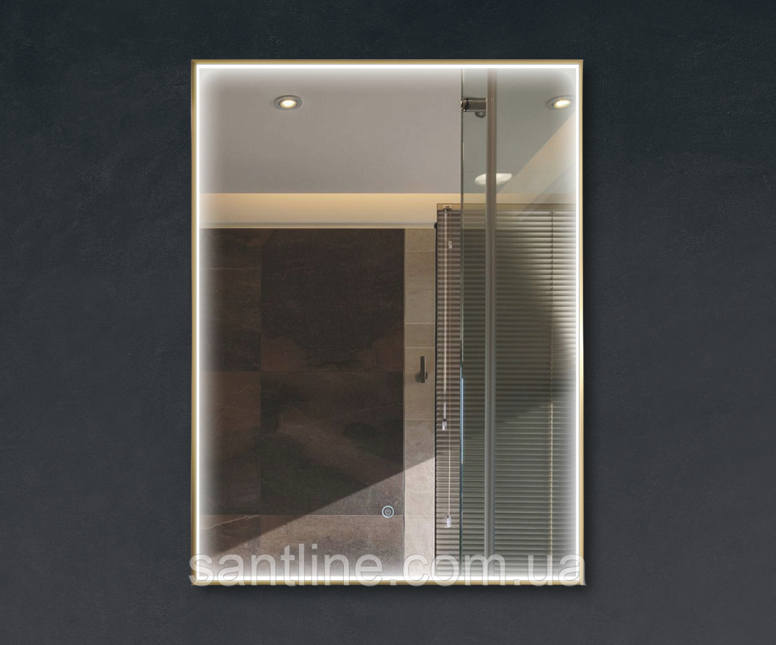 Дзеркало з LED підсвічуванням прямокутне 70х90 см для ванної кімнати 322, фото 1