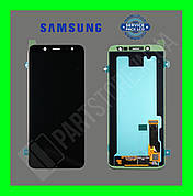 Дисплей Samsung A600 Black A6 2018 (GH97-21897A) сервісний оригінал без рамки (переклеєне скло)