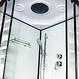 Гідромасажний бокс 90x90x215 см Insana Talija NEW низький напівкруглий піддон розсувні двері, фото 5