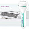 Епілятор для обличчя і тіла VGR V-732 3 в 1 електробритва, епілятор, шліфування ступень, бездротова Зелена, фото 4