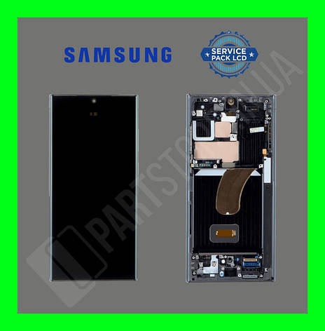 Дисплей Samsung S918 Black S23 Ultra 2023 (GH82-30465A) сервісний оригінал у складі з рамкою (знятий з, фото 1