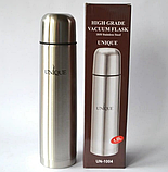 Термос вакуумний із чохлом UNIQUE UN-1004 1.00л для напоїв, фото 2