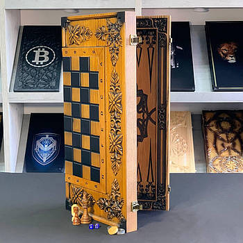 Шахи з дерева, 68×32×8см, арт.191102 у розкішному виконані, доповнення до будь якого інтер'єру