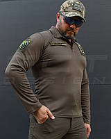 Поло Лонгслів довгий рукав CoolPass хакі