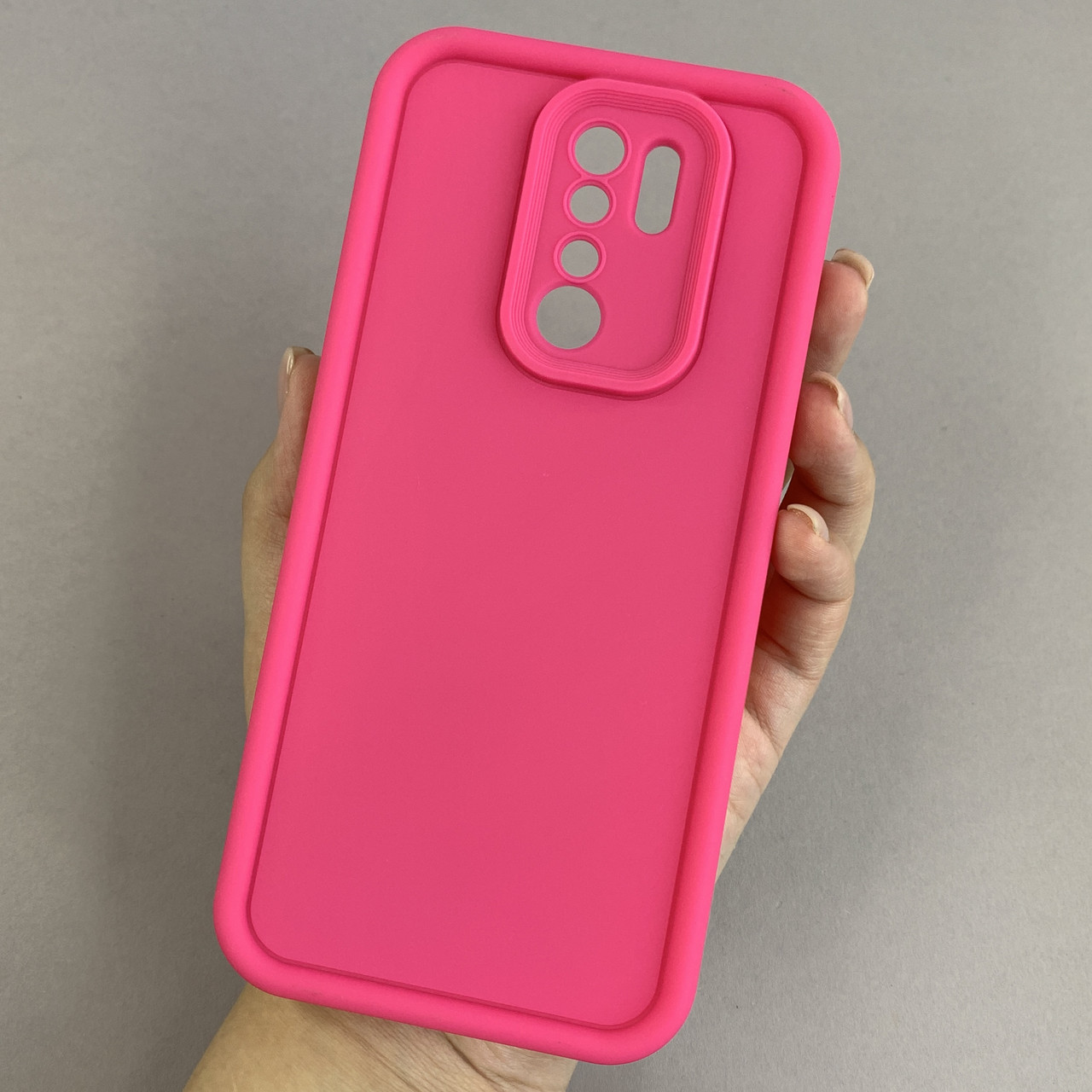 Чохол для Xiaomi Redmi 9 силіконовий чохол з великими бортиками на телефон сяомі редмі 9 малиновий n5v