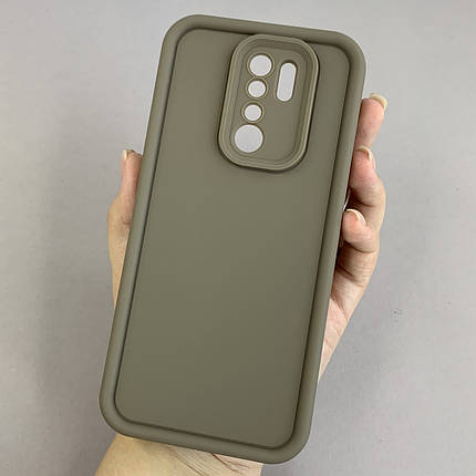 Чохол для Xiaomi Redmi 9 силіконовий чохол з великими бортиками на телефон сяомі редмі 9 коричневий n5v, фото 1
