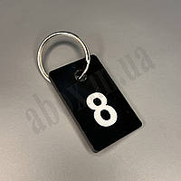 Комплект: гардеробний чорний брелок з кільцем