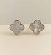 Срібні сережки з перламутром "Клевер" (Арт.22111460034), фото 5